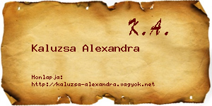 Kaluzsa Alexandra névjegykártya
